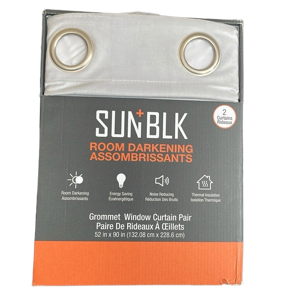 SUN+BLK Velvet Collection Room Darkening Curtain Panel, 2-Panel